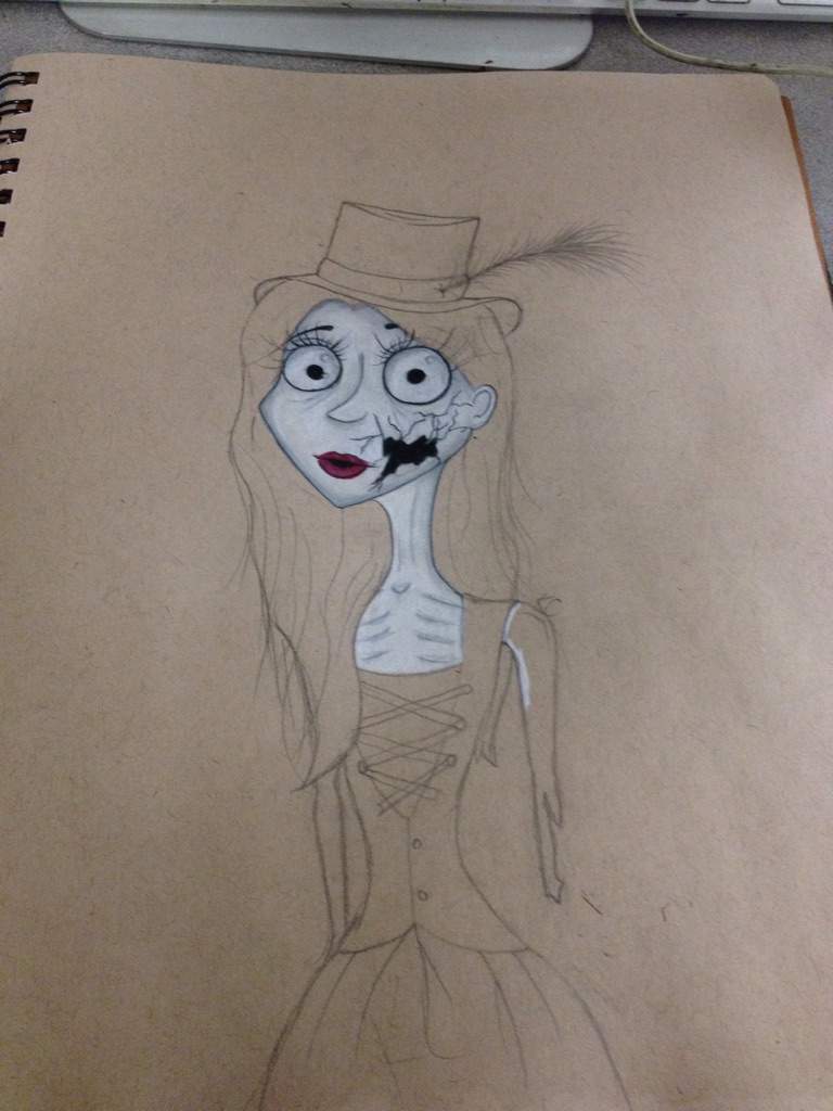 Tim burton inspired broken doll drawing