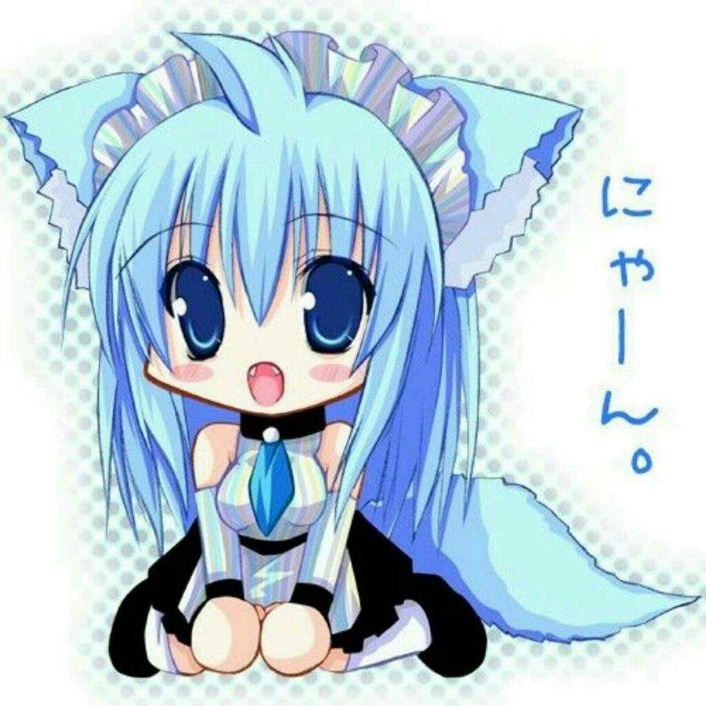 Anime Wolf Girl Blue Hair
