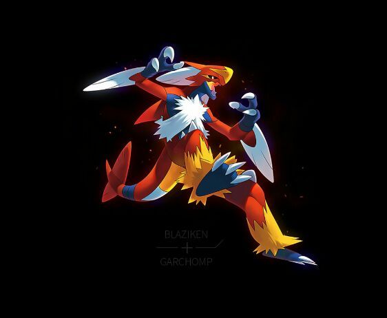 This is a Garchomp and Blaziken fusion. | Pokémon Amino