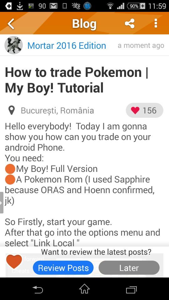 trading pokemon on myboy emulator 1.6.2