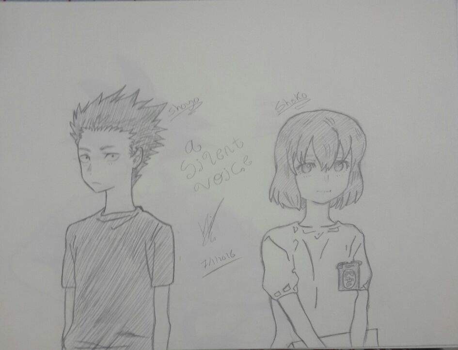 Shoya Ishida and Shoko Nishimiya Drawing from a silent voice Anime Amino