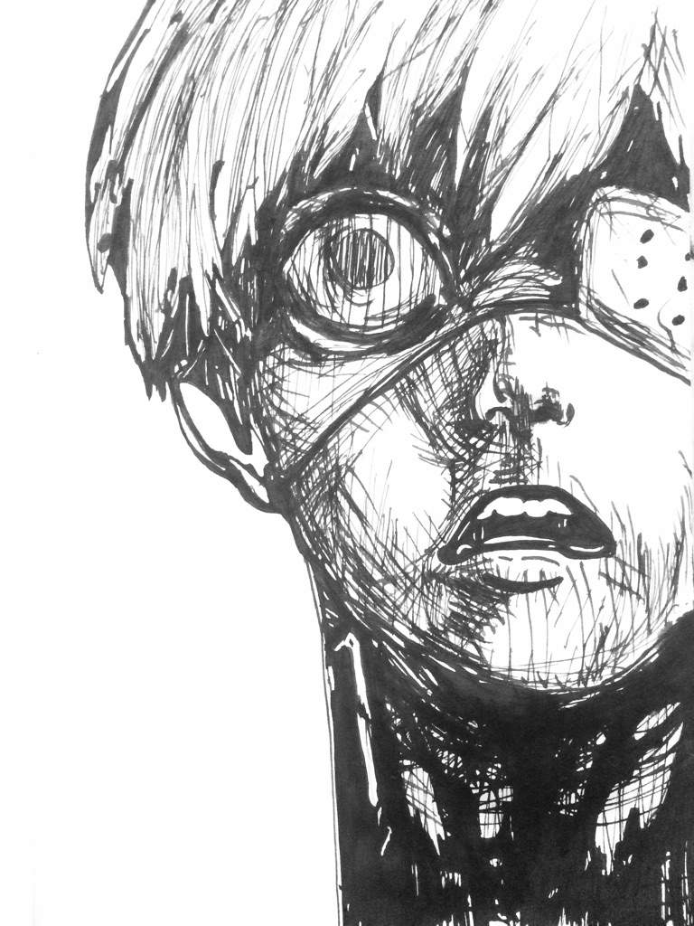 Как нарисовать kaneki ken