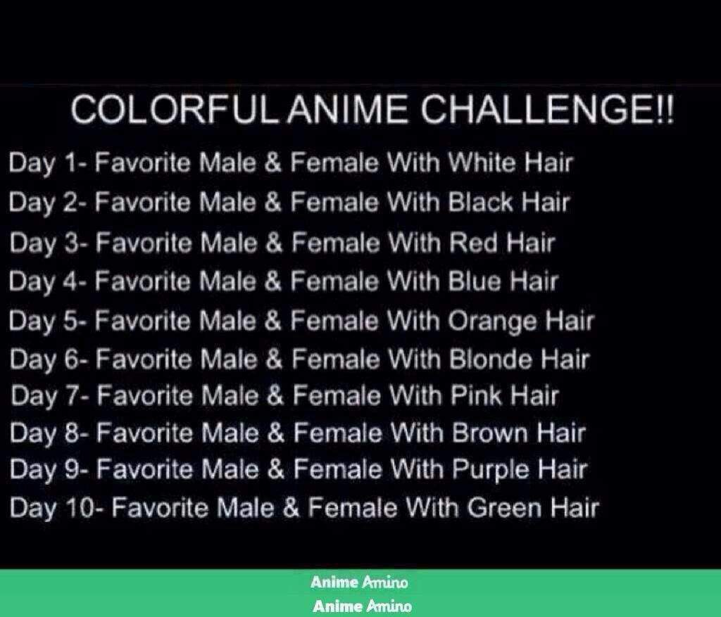 Colourful Anime Challwnge Day One Fav Female Male Characters With White Hair Anime Amino