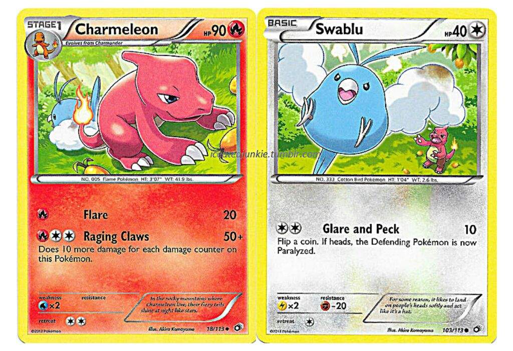 The story starts off in a Charmeleon card. 