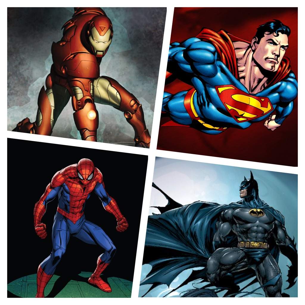 #ComicCreativityChallenge Iron Man & Spider-Man vs Superman & Batma...