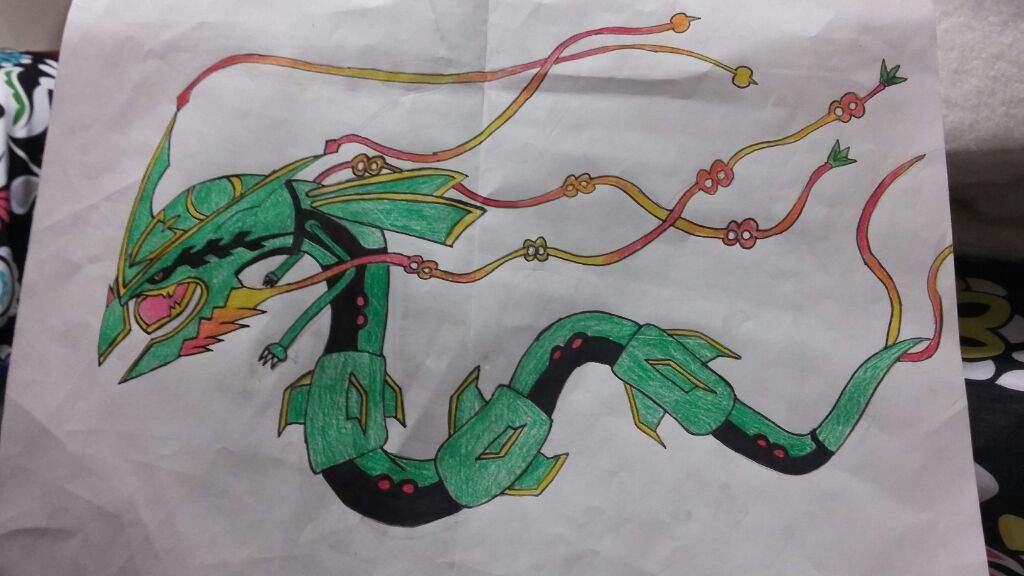 Mega Rayquaza Drawing #2 Finished and Colored! | Pokémon Amino