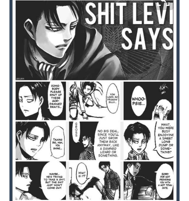 Shit levi says | Anime Amino