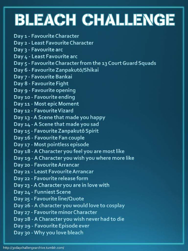 Bleach 30 Day Challenge  D4 Anime  Amino