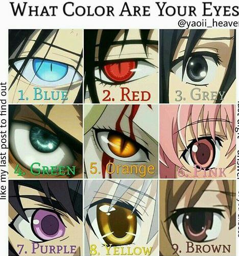 What color would your anime eyes be? | Anime Amino