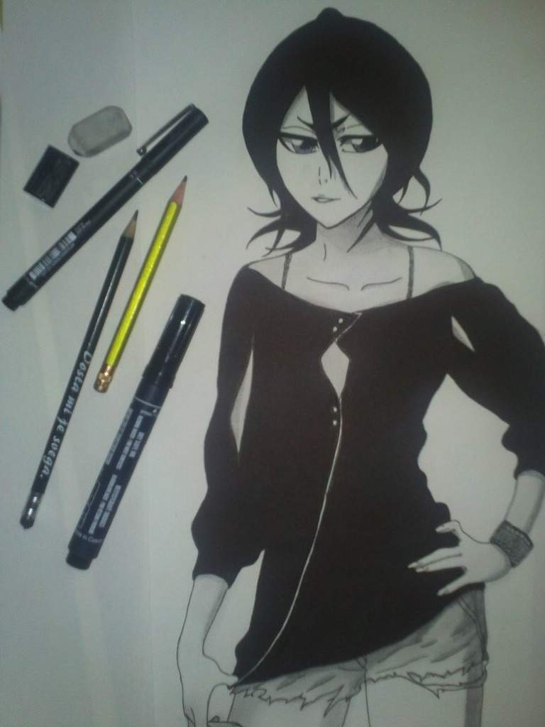 Drawing - Rukia Kuchiki | Bleach | INK ART | Anime Amino
