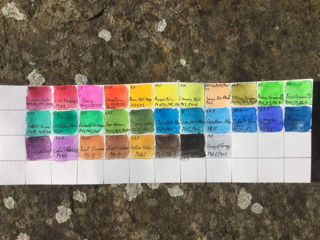 Holbein Oil Color Chart