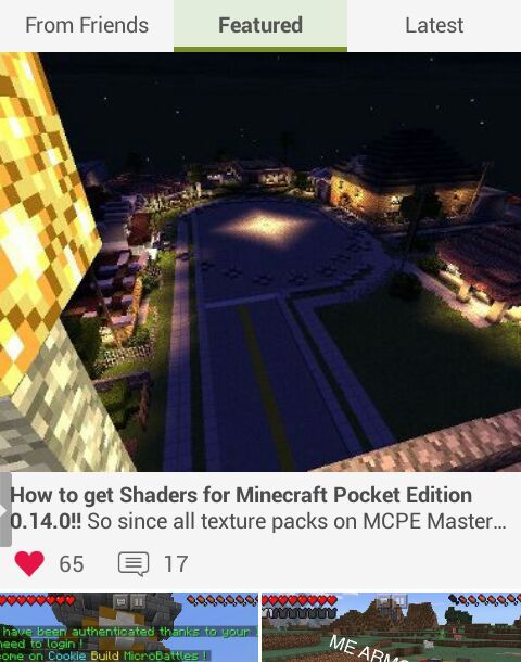 minecraft pocket edition shaders
