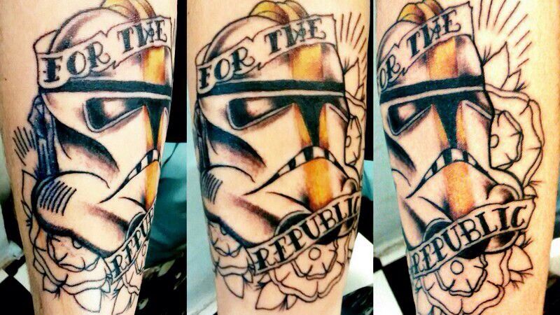Clone Trooper Stormtrooper Best Traditional Star Wars Tattoo  Star wars  tattoo Star wars tattoo sleeve Nerd tattoo