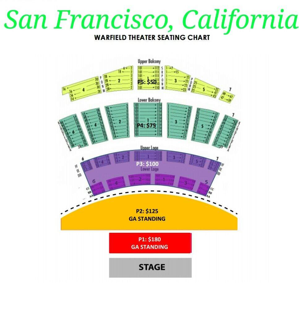 Warfield Theater Sf Seating Chart
