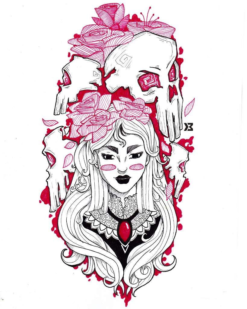 Red queen (ink illustration) | Art Amino