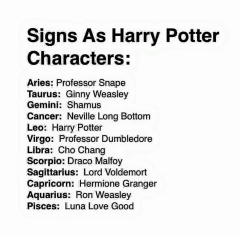 Zodiac Signs And The Character Harry Potter Amino 