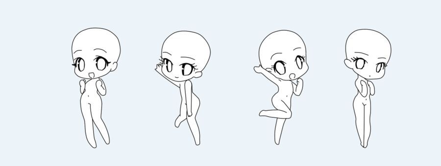 Chibi reference/poses | Art Amino