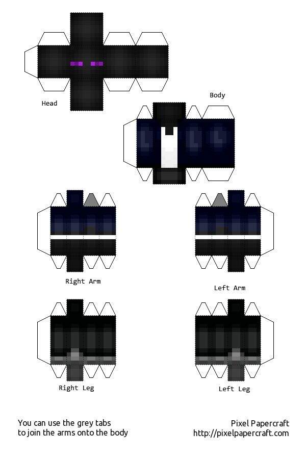 Minecraft Papercraft Blank Skin Template