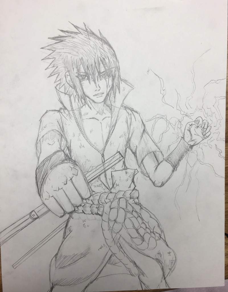 Sasuke Uchiha Drawing ( ink) | Anime Amino