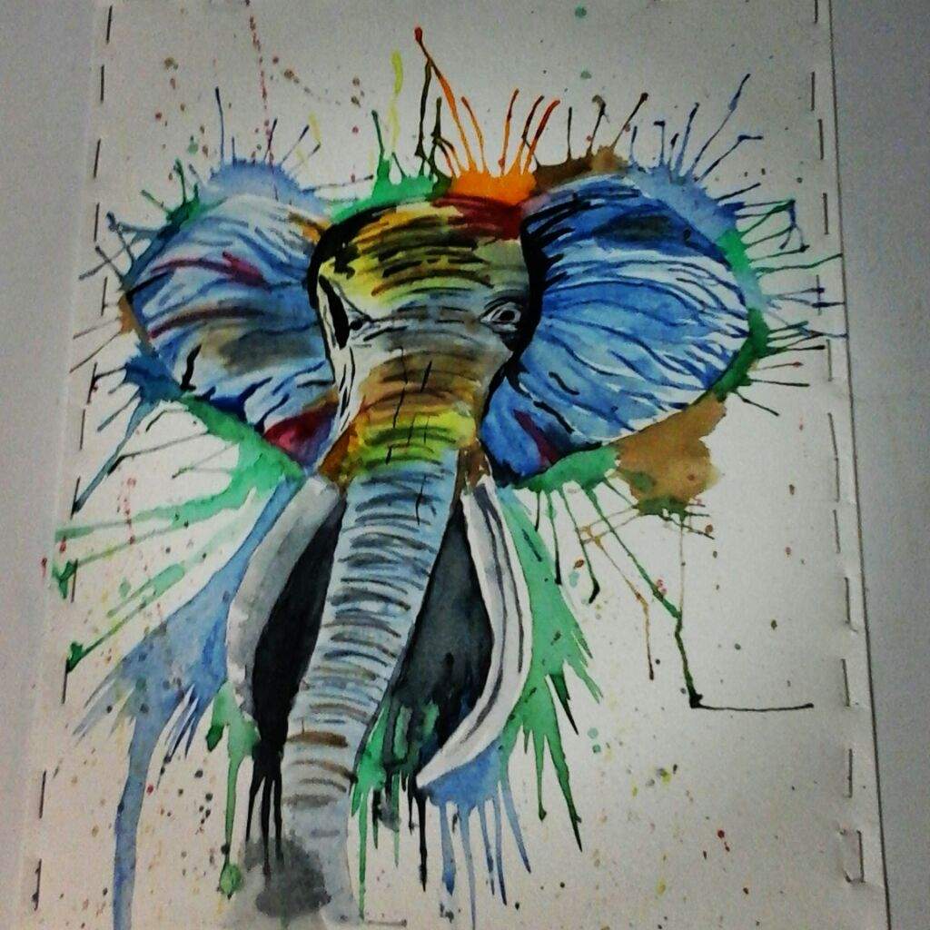 Multi colored elephant | Art Amino