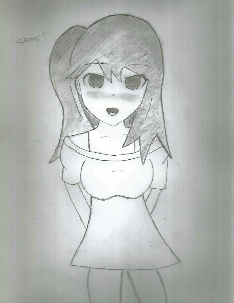 Anime Girl Blushing Drawing