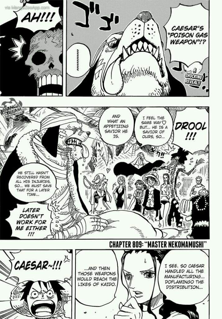 One Piece Zou Arc Manga Chapter 809 Anime Amino