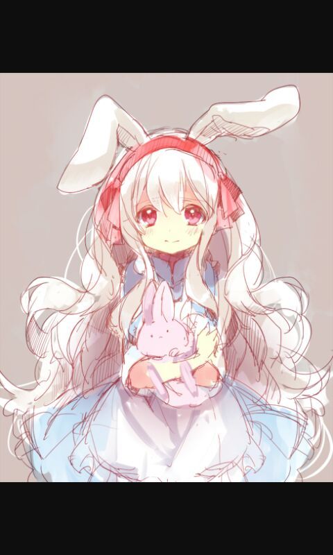 anime girl with bunny hoodie
