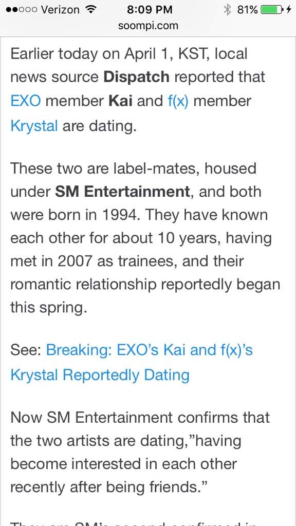 Kai krystal dating soompi