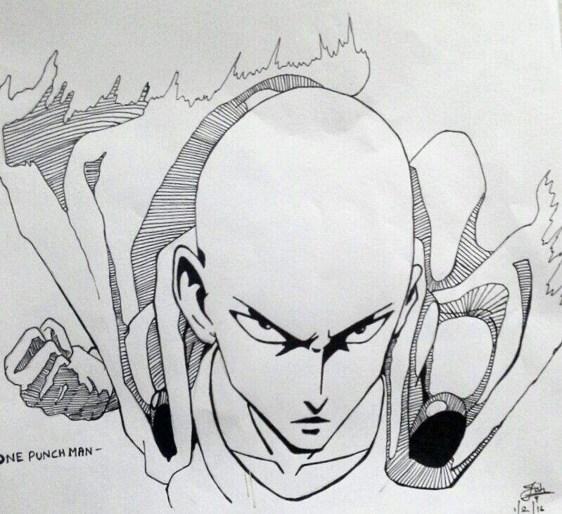 One Punch Man Sketch Drawing : This is why he is called onepunch man
