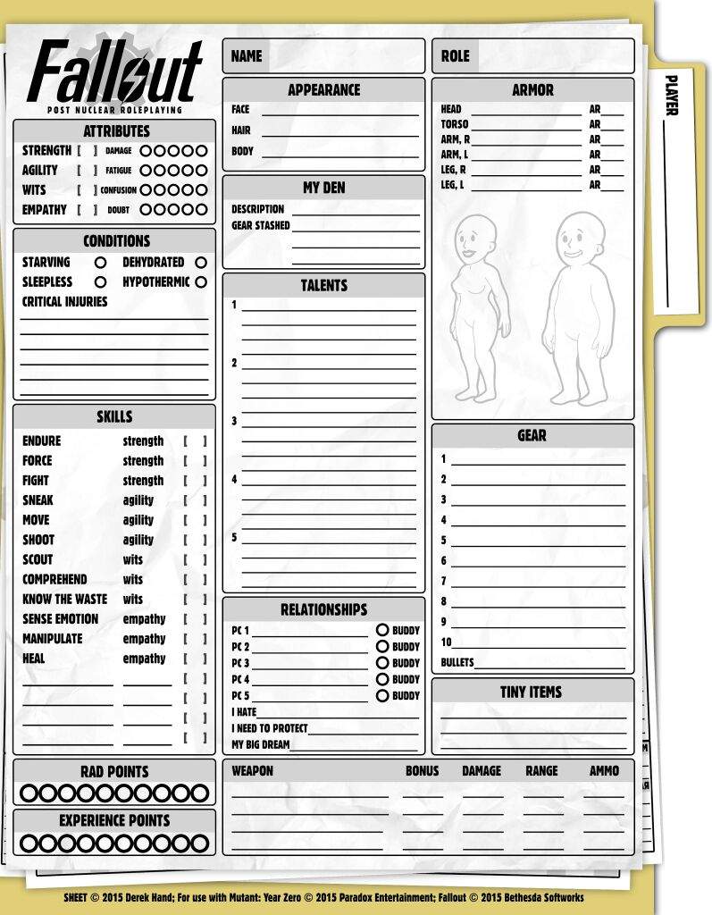 Fallout Style Character Sheets Character Creation She - vrogue.co