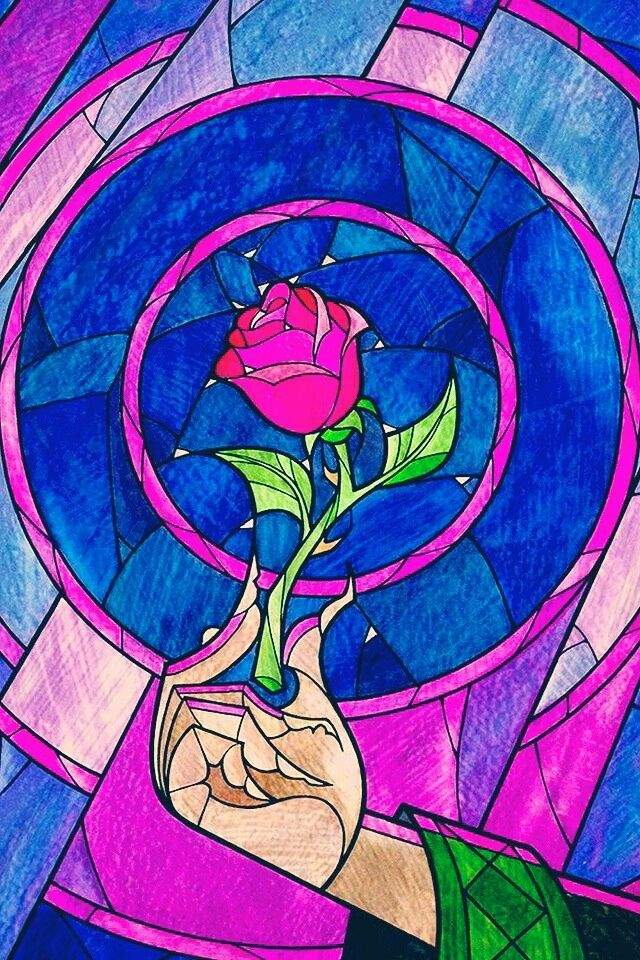 The Rose From Beauty And The Beast Disney Stained Gla - vrogue.co