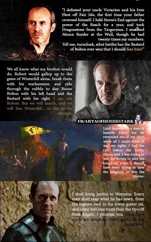 The Best Stannis Quotes Cut From The Show | Thrones Amino