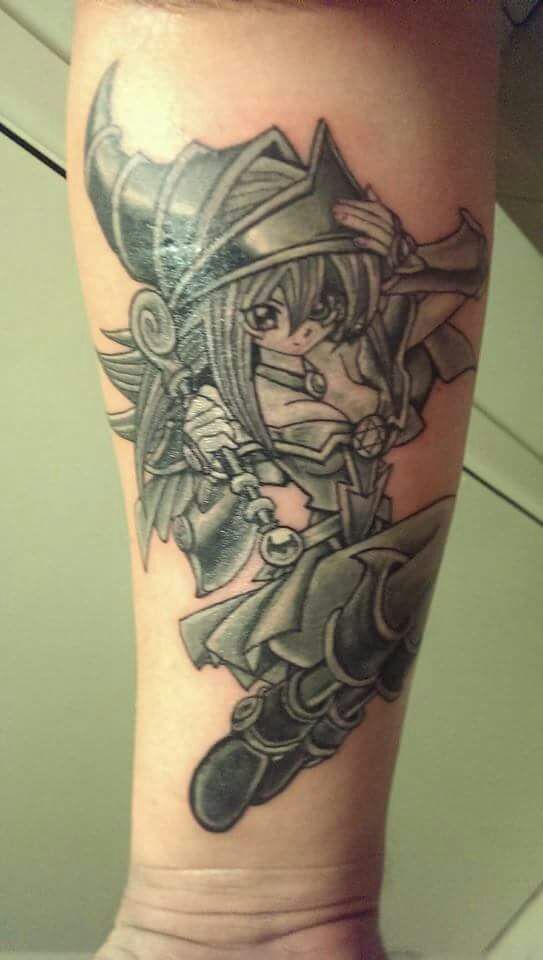 My freshly healed dark magician tattoo Might need some touch ups but  really happy with how it came out   ryugioh