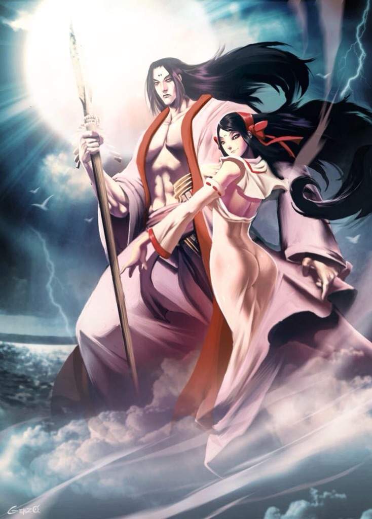 Izanagi 伊邪那岐 And Izanami 伊弉冉尊 Japan Amino