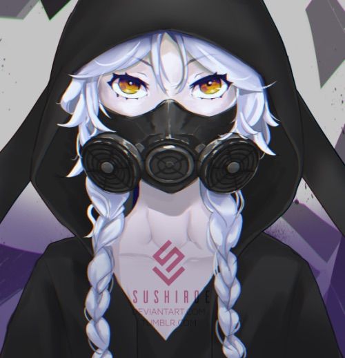 anime gas mask drawing