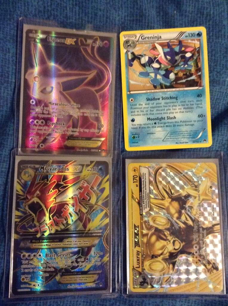 Bought 4 Breakpoint Packs Pulled Full Art Espeon Greninja And Pulled Luxray Break And Mega Gyarados Ex In The Same Booster Pack Pokemon Amino