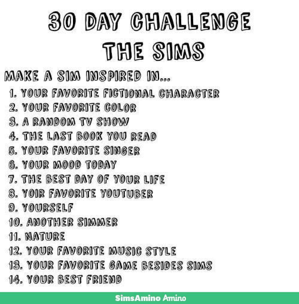 30 Day Cas Challenge Sims Amino