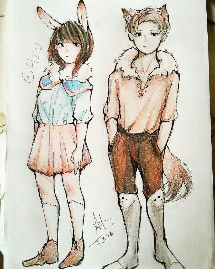 Completed Request: Wolf Boy and Rabbit Girl | Anime Amino