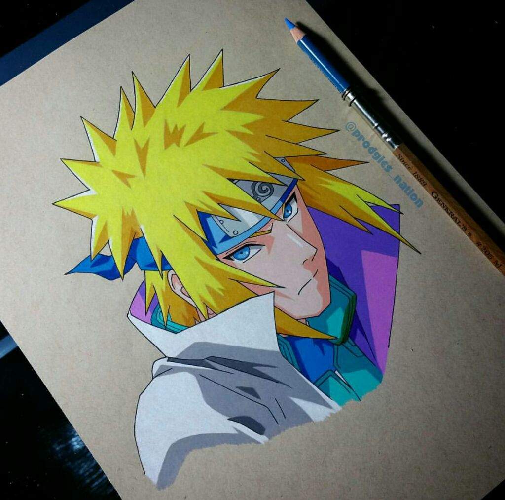 Drawing of Minato - Color Pencils | Anime Amino