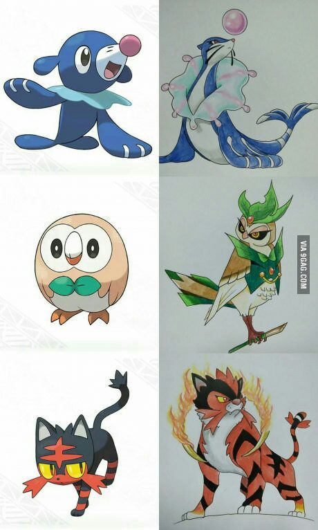 pokemon moon starter evolutions