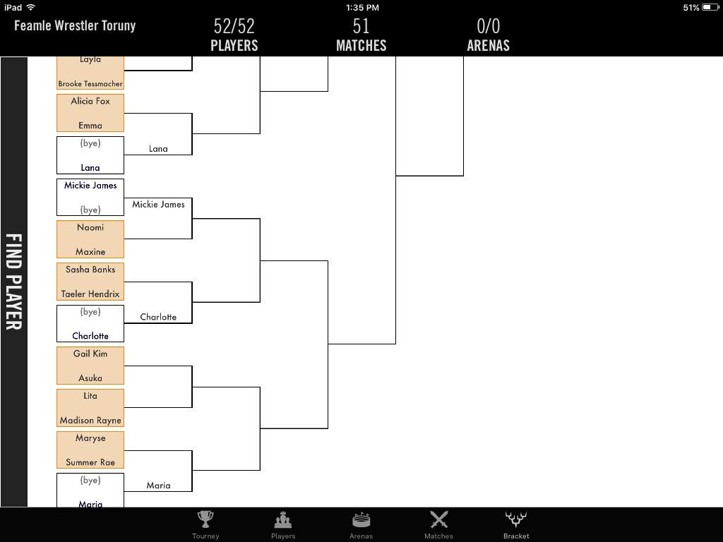 Here is the bracket for the Female Wrestlers tournament Wrestling Amino
