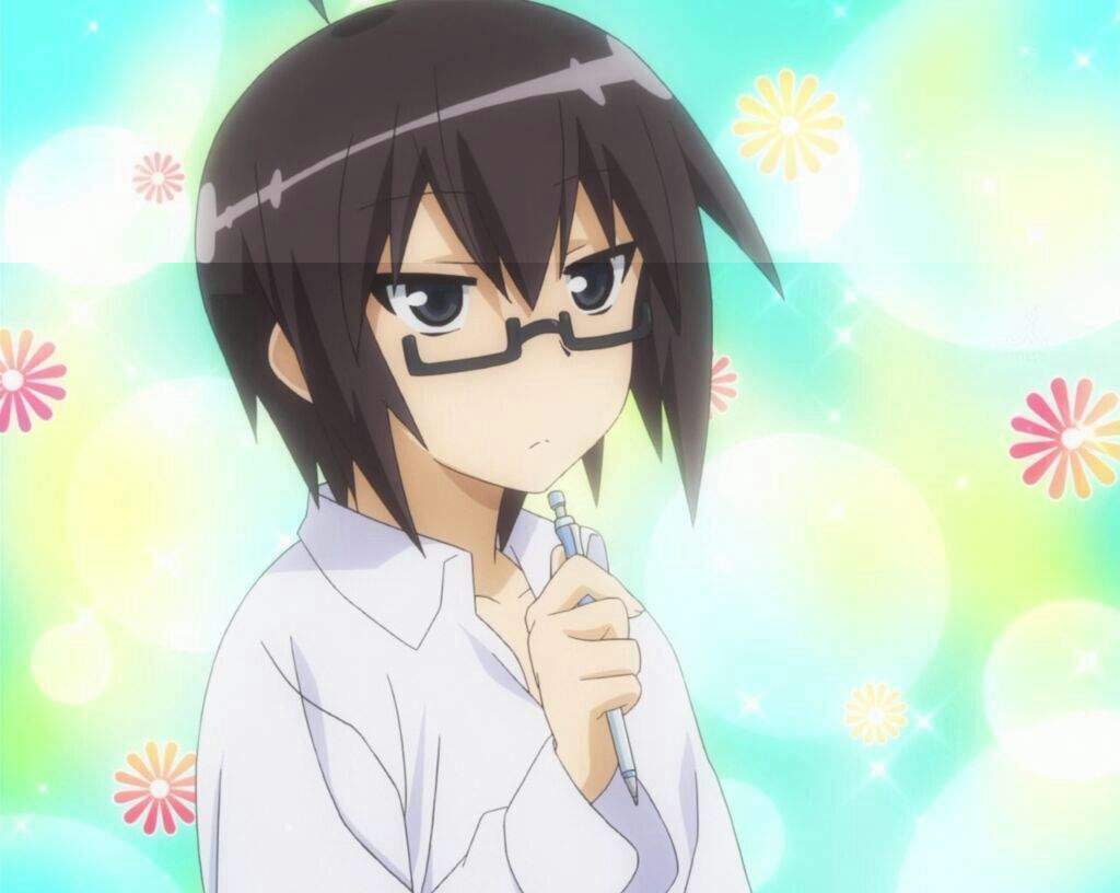 Good Anime Anime Girl Brown Hair Brown Eyes Glasses