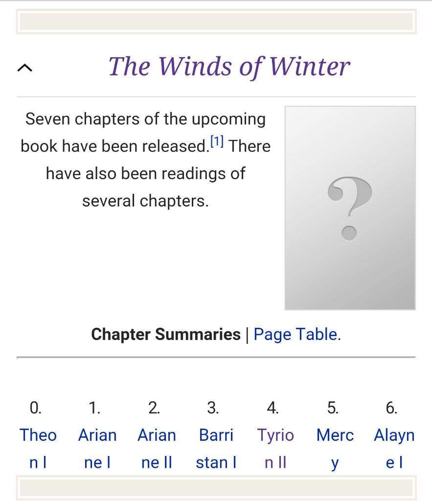 The Winds of Winter Sample Chapters Thrones Amino