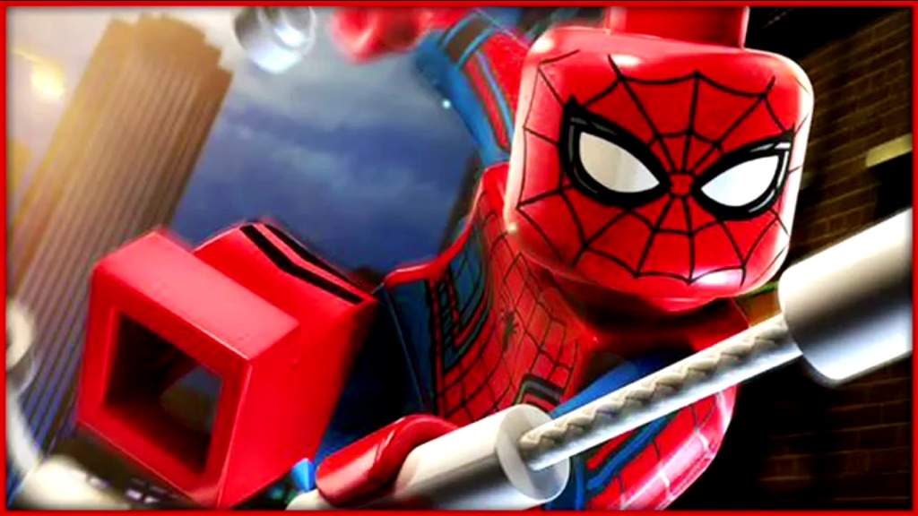 lego spider man swinging