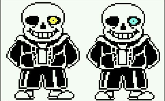Okay, notice Sans' glowing and flashing eye when you play on the Genoc...