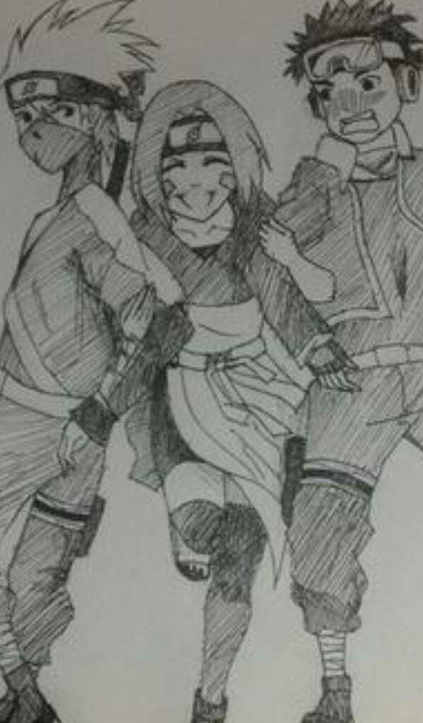 Rin And Obito And Kakashi And Kiba Anime Amino