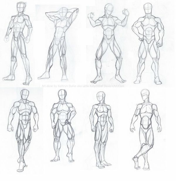 male standing poses drawing