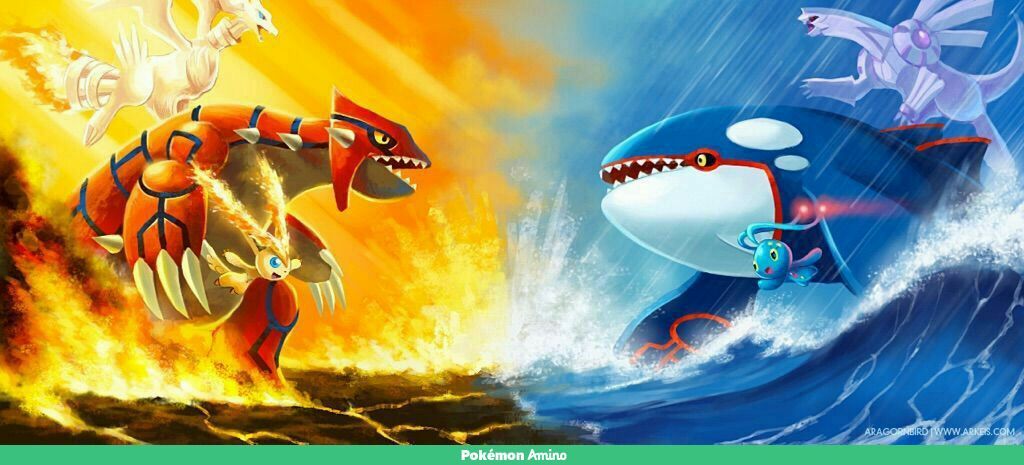 Groudon vs Kyogre!The battle of Titans! | Pokémon Amino