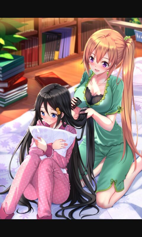 anime girl wearing pajamas