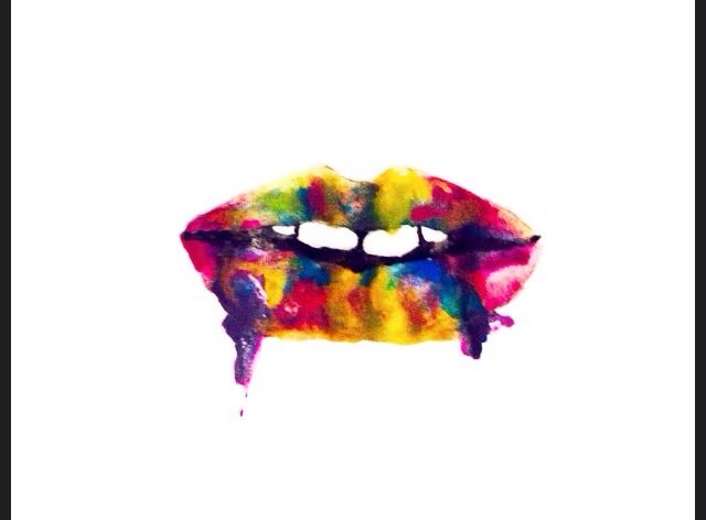 Rainbow Lips Drawing